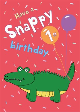 Send birthday wishes to a special little person with this croc inspired 1st birthday card!