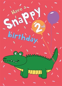 Send birthday wishes to a special little person with this croc inspired 2nd birthday card!