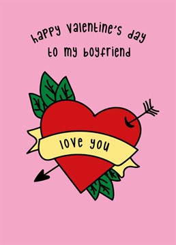 Send love to your boyfriend with this super cute and fun Valentine's card!