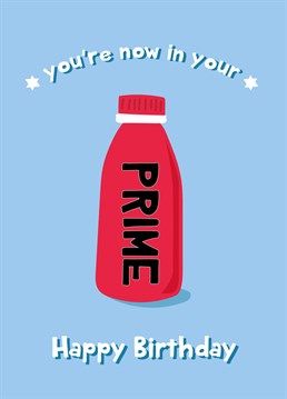 Send birthday wishes to that someone with this super fun and colourful Prime energy drink themed card!