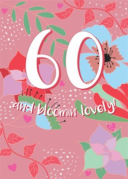 Send birthday wishes to a special someone on their 60th birthday with this fun and colourful card!