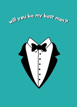 Ask your bestie to be your wingman on the big day with this colourful card!
