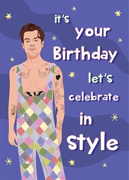Celebrate their birthday in STYLE with this fun and colourful Harry Styles themed birthday card!