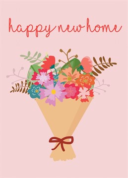 Send someone warm wishes in their brand new home with this pretty card