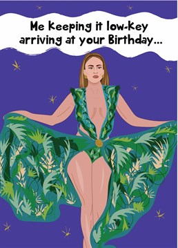 Send Birthday wishes to a fabulous friend or loved one with this fun and colourful Jennifer Lopez themed card!
