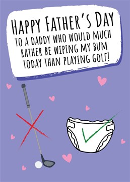 Send love to a special daddy on Father's Day with this fun and colourful golf themed card!