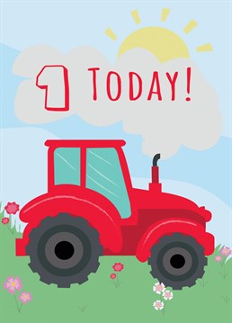 Wish a special little girl or boy a Happy 1st Birthday with this tractor inspired card!