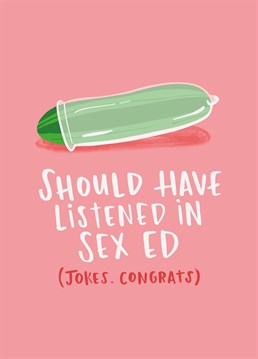 For better or worse, they're up the duff! Send your congratulations with this cheeky design by Lucy Maggie.