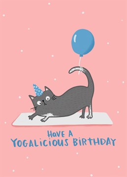 Downward??? Cat? If they love cats and yoga then clearly this is the purrfect birthday card for them! Designed by Lucy Maggie.