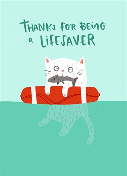 Send thanks to the one who's helped keep you afloat in troubled waters with this cute design by Lucy Maggie.