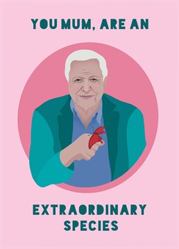 David Attenborough Card. Attenborough themed Mother's day card. Send them this Mother's Day and let them know how special they are!