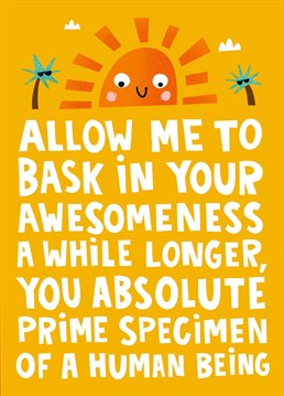 Got a best friend who is quite literally a ray of sunshine in your life? Or is it your sister, mother, brother or father? Whoever the legend, celebrate their achievement or simply their existence with this bright, colourful illustrated typographic that card we're sure will bring a smile to their face and show just how much you love them.