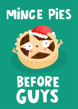 Mince pies before guys. Are we right?! YES OF COURSE WE ARE. This female empowerment pro-women feminist Christmas card adds a touch of humour to the Christmas card collection. Featuring a smiling mince pie with their thumbs up, this card is perfect for showing your sisters, besties, galdem and girl gangs how much you love them during the holiday season, and how much none of them need a man to help you spread the festive cheer. SISTERS BEFORE MISTERS!