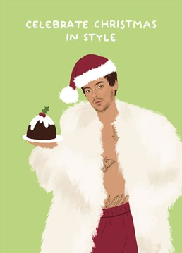 This Harry Styles celebrity singer Christmas card is perfect for sending to those ex One Directioners this holiday season.