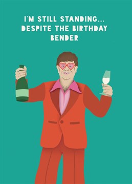 I'm still standing despite the birthday bender - just about! This birthday card featuring the icon himself, Elton John, is ideal for fans of the popular musician. He is no candle in the wind, he is a firm favourite. He's a rocketman. A legend. Developed for Pride month in its 50th anniversary, this card featuring our nations favourite Reg Dwight is perfect for supporting LGBTQ+ communities in a lighthearted way.