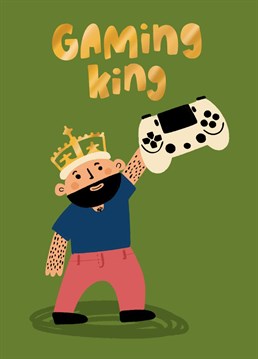 This funny gaming king father's day card is perfect for the fifa, xbox or nintendo fan out there. If dad always beats you on the games console, this is the one for him!