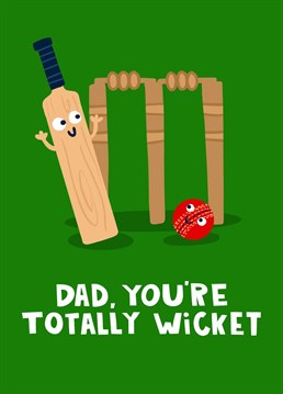 This funny cricket themed sports Father's day card is perfect for showing your old man how much you care.