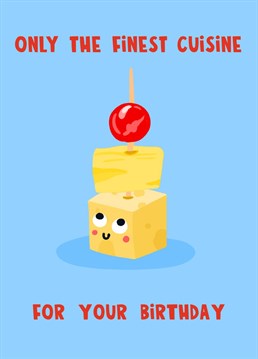 A true 70s party food staple, this classic little cheese and pineapple stick card is perfect if you want to send feelings of nostalgia to a friend or family on their birthday.