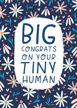 A big congratulations for a new baby! Pretty floral patterns with love hearts and bright colours is a great way of saying congrats to the parents on their new arrival.