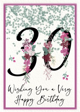 A cute and romantic birthday card for a 30th celebration