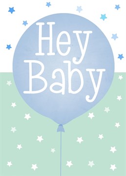 Say Hey to the New Baby Boy with this card. Designed by Louise Potton Designs