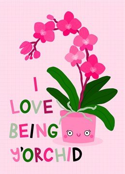 Send your Mum this cute flowery Orchid pot plant card to let her know that you love being her kid. Perfect for Mother's Day, her Birthday, Just because to send a smile.