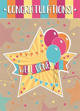 Well Done! Whether they've passed an exam, smashed a target, reached a goal, or won the lottery, send all your congratulations and best wishes with this cute, illustrated Congratulations card by Little Silverleaf.