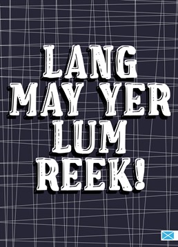 Send your friends and family all your best wishes for a healthy, happy and prosperous new year with this fun, traditional Scottish New Year greetings card by Little Silverleaf. Happy Hogmanay, Lang May Yer Lum Reek!