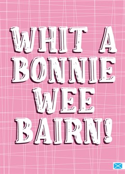 Send all your love to the new baby and their parents or grandparents with this fun, bright pink Scottish New Baby card by Little Silverleaf. Whit a Bonnie Wee Bairn!