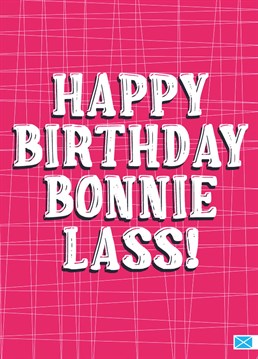 Send all your love and best wishes to the birthday girl with this fun, bright pink Scottish Happy Birthday card by Little Silverleaf. Happy Birthday Bonnie Lass!