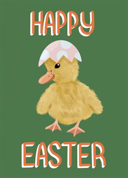 Cute and fluffy Easter chick card. Perfect to send to both friends and family.