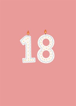 Send them the biggest birthday wishes on their 18th with this fun candle birthday card.