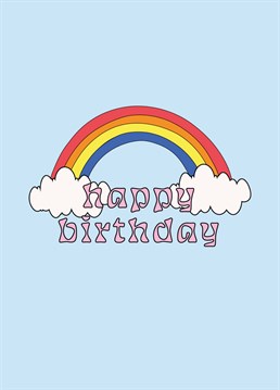 Say 'Happy Birthday' with this cute rainbow birthday card.