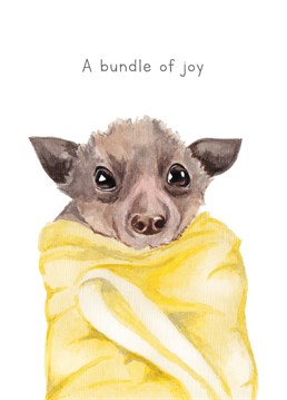 Celebrate the arrival of a brand new human with this adorable baby bat card! Design by lil wabbit.