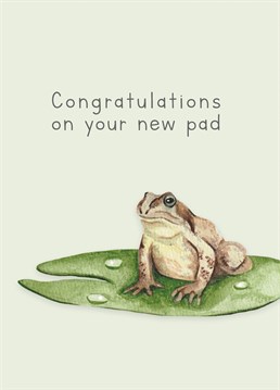 Help someone celebrate their new home with this hand illustrated frog card lovingly designed by lil wabbit.