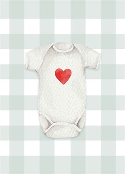 Celebrate the arrival of a brand new human with this unique baby grow card! Design by lil wabbit.