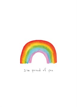 Proud of someone you know? Celebrate that pride with this unique rainbow card by lil wabbit.