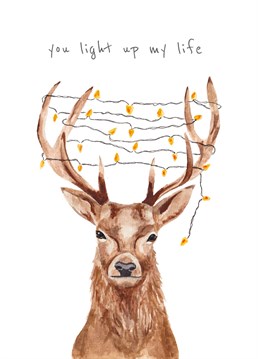 Tell someone you love them with this unique deer card, lovingly handprinted by lil wabbit.