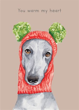 Who doesn't love a greyhound in a wooly hat?! This unique and humorous card from lil wabbit is perfect for that person you love the most.