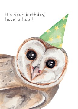 Send your wishes for an absolute hoot of a birthday to your loved one with this special owl card designed by lil wabbit!