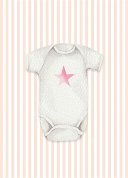 This adorable Star themed baby card is perfect for new arrivals or expectant parents! Designed lovingly by lil wabbit.