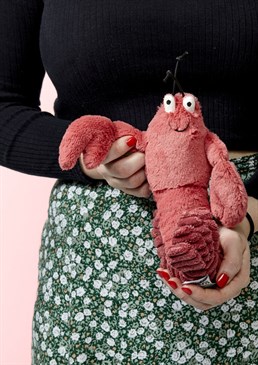 The perfect gift for your lobster!.  He's a keeper.  Your cuddly mate for life.  Suitable from birth.  Dimensions: 20cm high. In real life lobsters have hard shells, but not Larry: he's soft and squishy, inside and out! This cuddly crustacean is sure to win over everyone he meets with his bobbly eyes and inquisitive antenna. No need to be wary of this guy; let him reach over a claw for a hug as he's got a lot of love to give! Larry is a fun and unique companion for all ages; easy to hold and carry, and even sits up on his own with the help of his ribbed tail. If like a lobster you mate for life, why not give this plush toy to your soulmate?