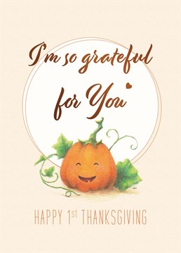 Celebrate The 1st Thanksgiving of the little one with this cute thanksgiving card.