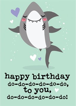 This cute, funny greeting card reads: 'Happy Birthday do-do-do-do-do-do-do, To You do-do-do-do-do-do-do'. A fun card for him or her and is guaranteed to make them smile! Designed by Mrs Best Paper Co.
