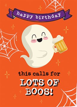 Send your friend or loved one this halloween inspired Birthday card, perfect for someone with an October Birthday and guaranteed to make the smile! Card Reads: Happy Birthday. This calls for lots of boos. Designed by Mrs Best Paper Co.