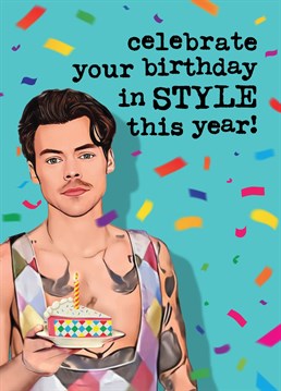 This Funny Harry Styles Birthday Card is sure to make any Harry superfan smile on their special day! Ready for a wild night out? No party is complete without this funny card.