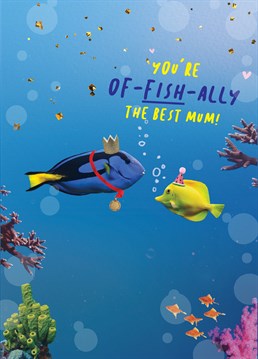 There's no-Fin better than a punny card for Mother's Day. Let her know she is of-fish-ally the best with this card design from Scribbler.