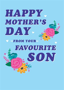 Mum will appreciate this beautiful blue Scribbler card from her favourite Son on Mother's Day.