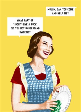 Some mums would do anything for their children, and some really just couldn't give a fuck. If your Mum is happily part of the latter then give her a laugh with this Mother's Day card by Scribbler.