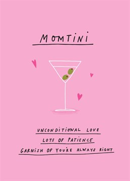 Is a Martini her drink of choice? This Mother's Day card says olive you lots to a mum who's always right! Designed by Scribbler.